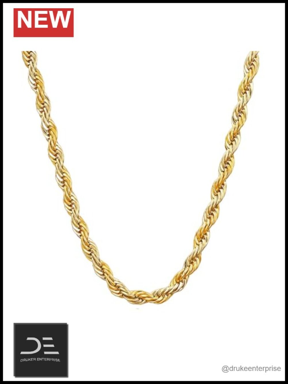 14K Solid Yellow Gold Twisted Rope Chain Necklace Diamond-Cut 1.5-4.2mm
